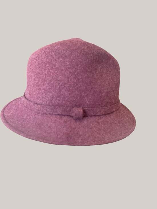 Betmar Italy 100% Wool Cloche Hat Burgundy Wine Felt Bucket Dark Academia Medium main image 9